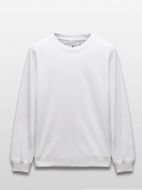 Reigning Champ White Men's Crewneck Terry Cotton Sweatshirt